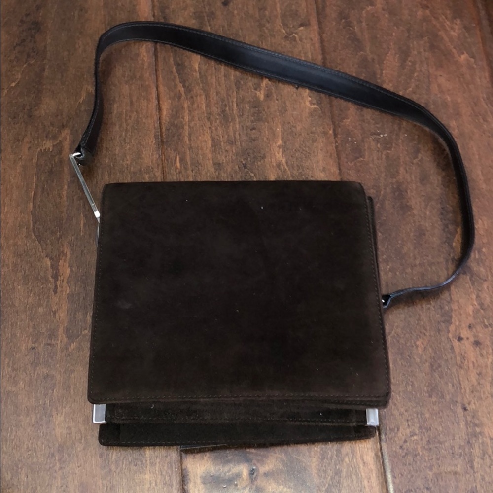 Salvatore Ferragamo Brown Suede Purse